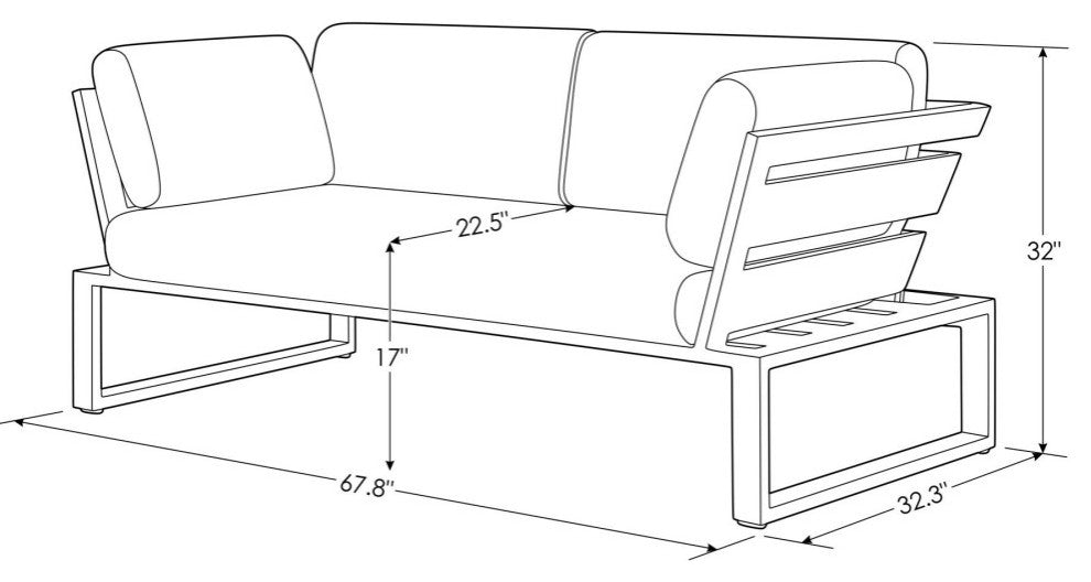 Modern Kore Outdoor Loveseat with Quick Drying Cushions and  Aluminum Frame, Lime Green