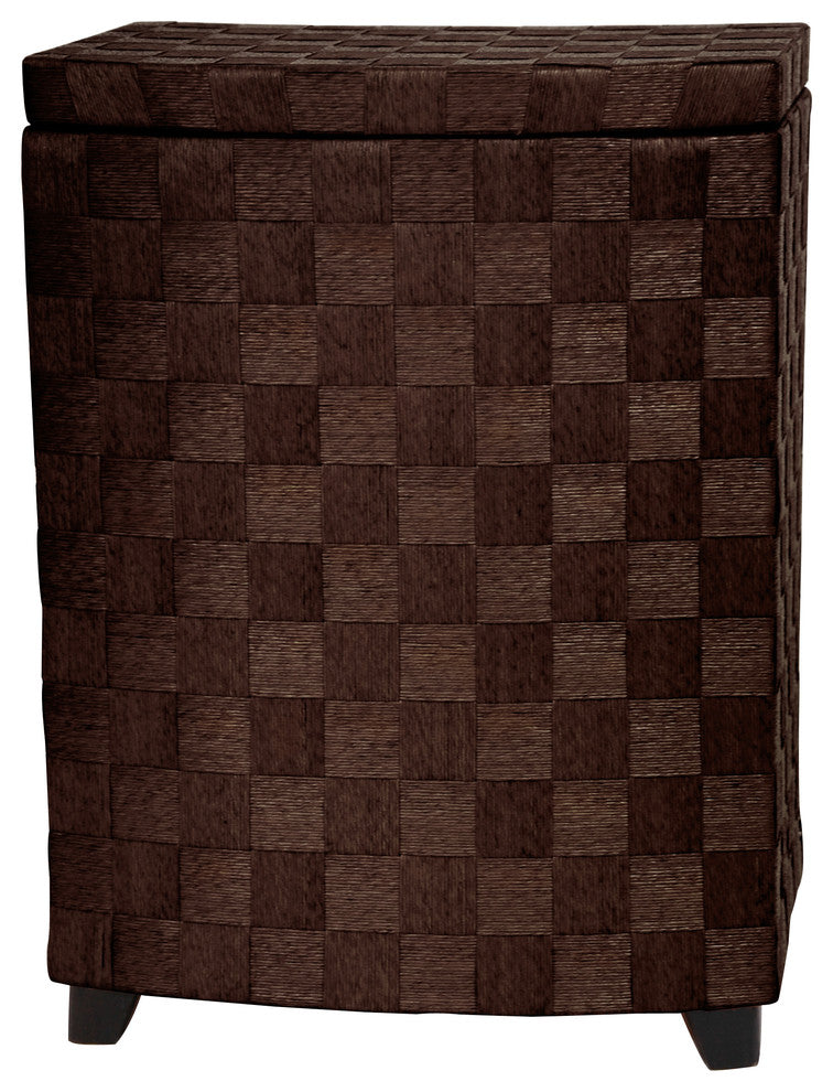 27" Natural Fiber Laundry Hamper, Mocha