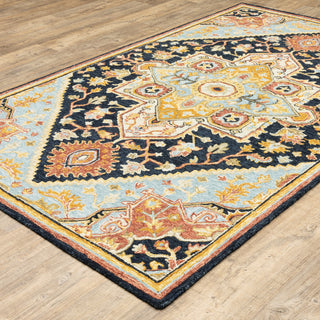 Oriental Weavers Alfresco Collection Navy/ Rust Oriental Indoor Area Rug 10'X13'