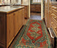 Fine Vintage Distressed Lawton Rust/Light Green Runner, 4'8x10'2