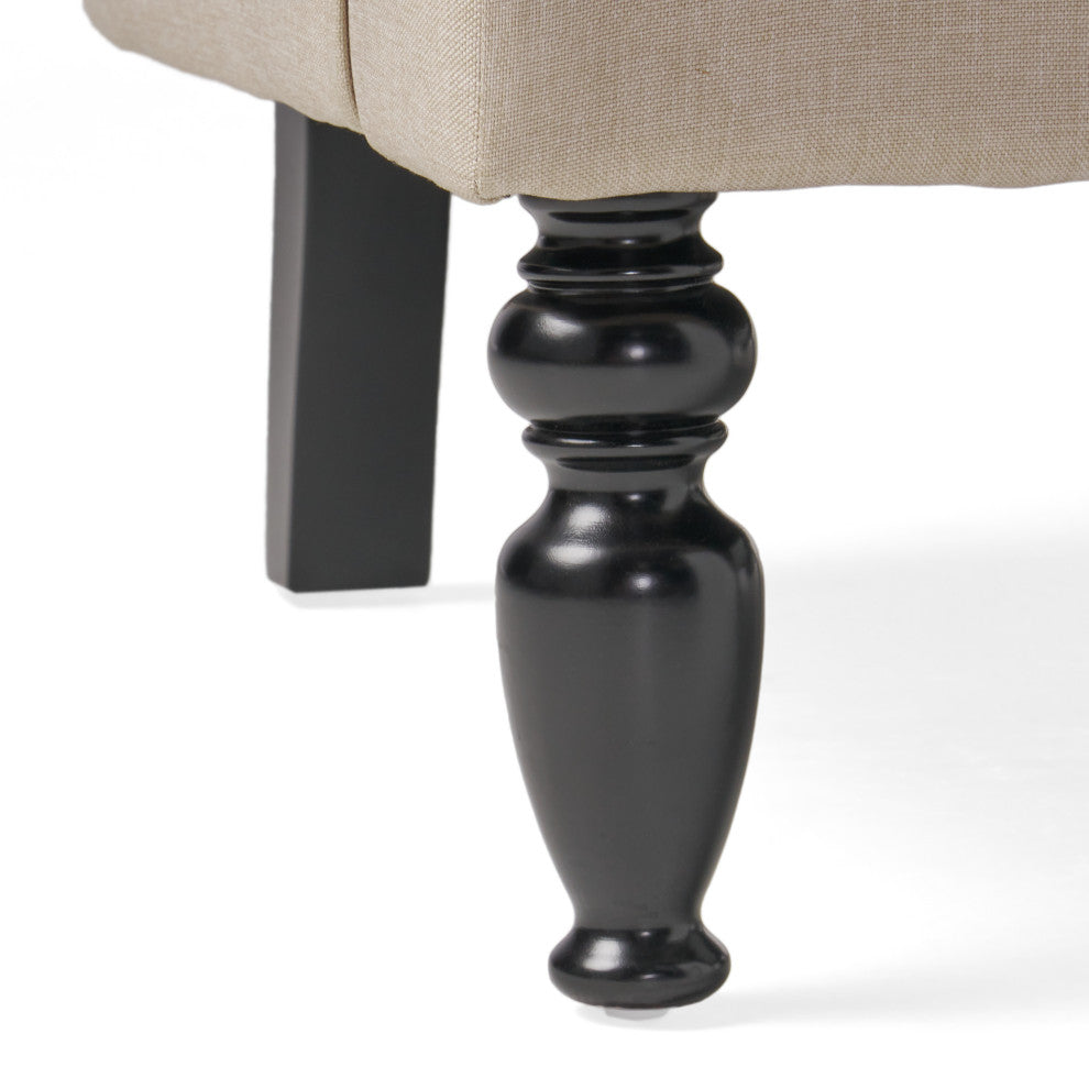 GDF Studio Byrnes Contemporary Button-Tufted Fabric Club Chair With Rolled Backr
