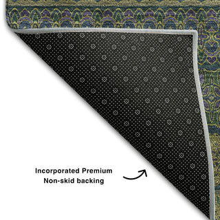Premium Machine Washable Mayfield AMF527 Olive 8' x 10' Rug