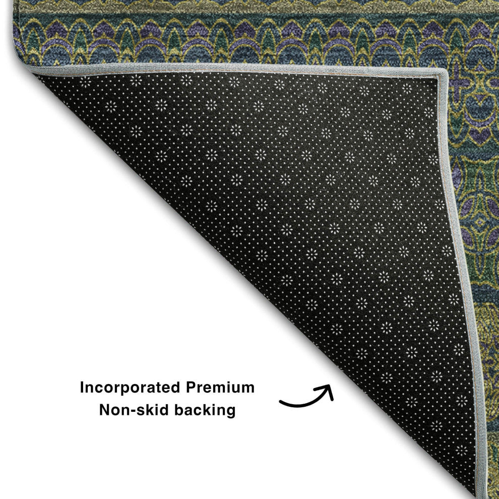 Premium Machine Washable Mayfield AMF527 Olive 8' x 10' Rug