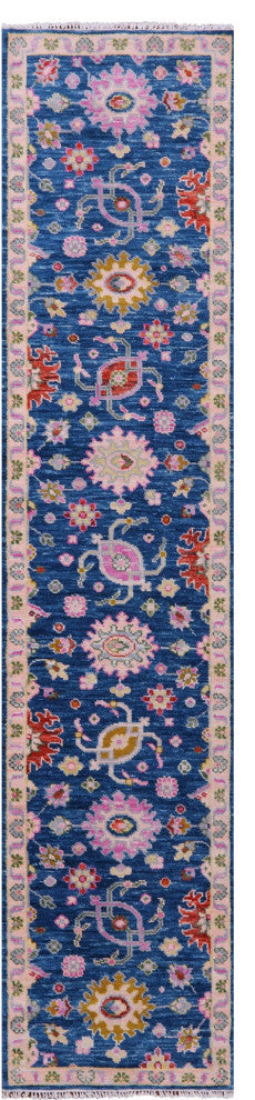 2' 6" X 12' 0" Runner Turkish Oushak Hand Knotted Wool Rug - Q15905