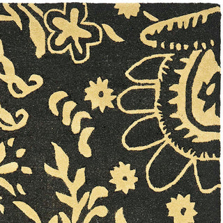 Safavieh Soho Soh832A Floral Rug, Black/Green, 6'0"x6'0" Square
