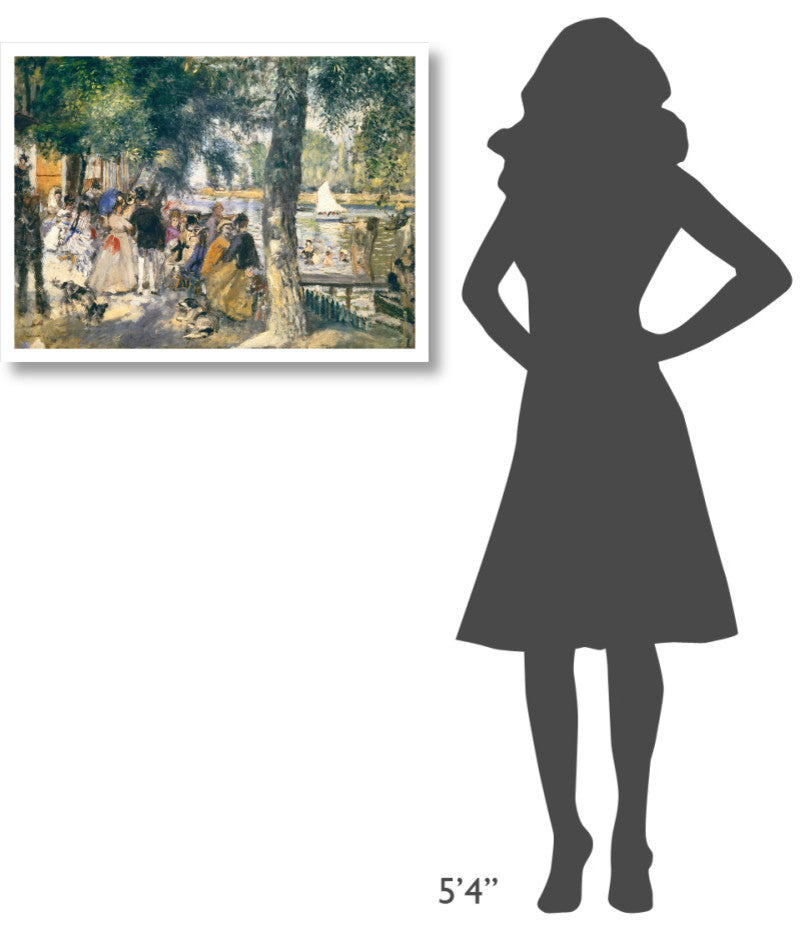 "La Grenouilliere - Bathers In The Seine" Paper Art, 32"x24"