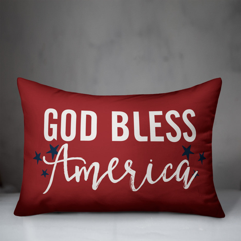 God Bless America Script 14x20 Spun Poly Pillow