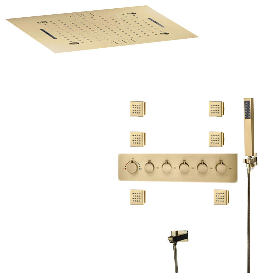 Led Musical Shower System With Hand Shower, Style 3- Touch Panel