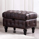 Button Tufted PU Leather Upholstery Footstool