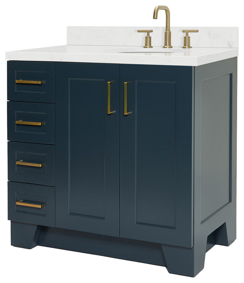 Ariel Taylor 36" Right Offset Single Oval Sink Bathroom Vanity