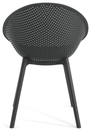 GDF Studio Outdoor Polypropelene Plastic Gable Dining Chairs, Set of 2, Black
