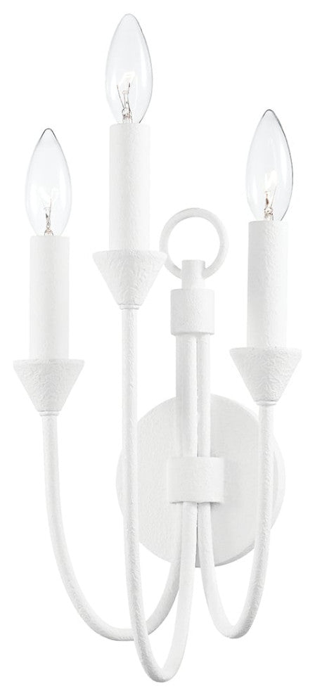 Cate 3 Light Wall Scone, Gesso White