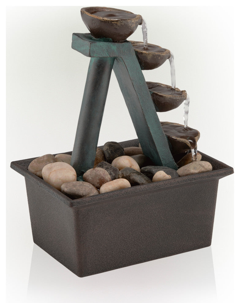 Alpine 4-Tier Step Tabletop Fountain, 8" Tall