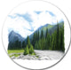 Happy Summer Pastures In Mountains, Landscape Round Wall Art, 11"
