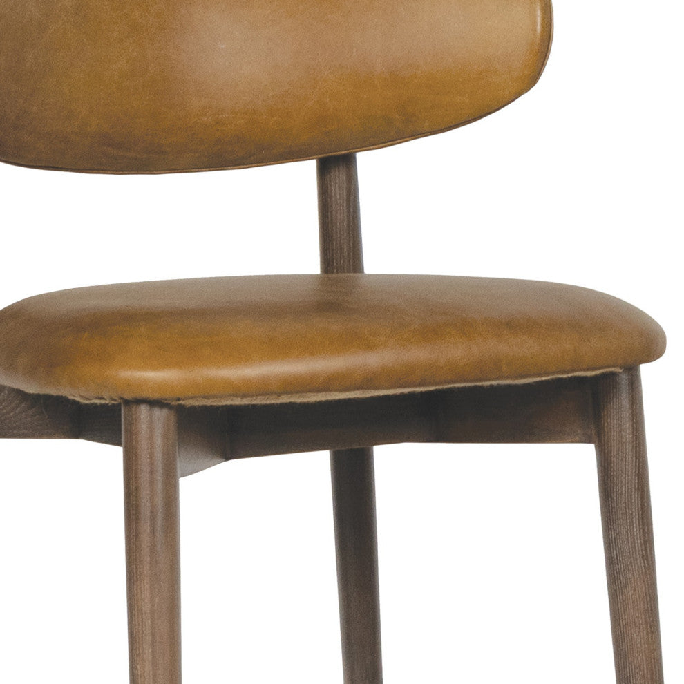 Ethan Leather Bar Stool, Brown
