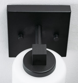 Leo 1-Light Sconce, Clear Glass Shade, Black Finish