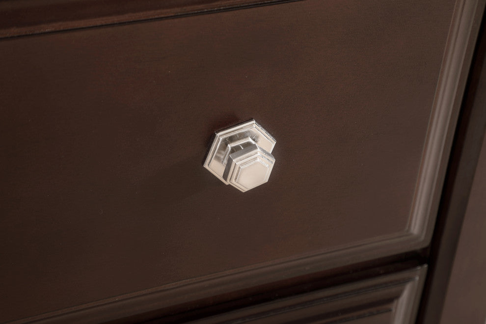 Ashford Cappuccino 5 Drawer Chest of Drawers, 40"x19"x58"