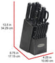 Oceanstar KS1194 Contemporary 15-Piece Knife Set with Block, Elegant Black