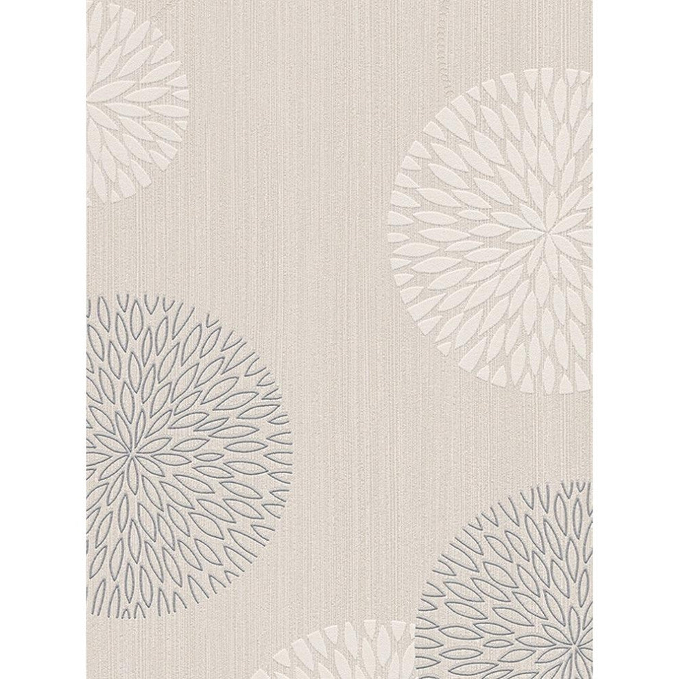 Textured Wallpaper Floral, 937912, Brown Beige, Sample