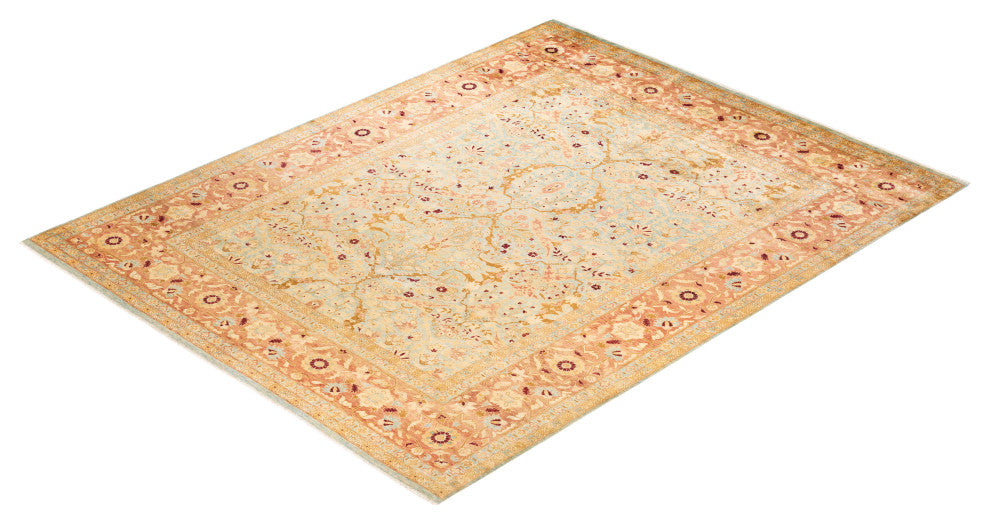 Eclectic, One-of-a-Kind Hand-Knotted Area Rug Light Blue, 8' 10" x 11' 5"