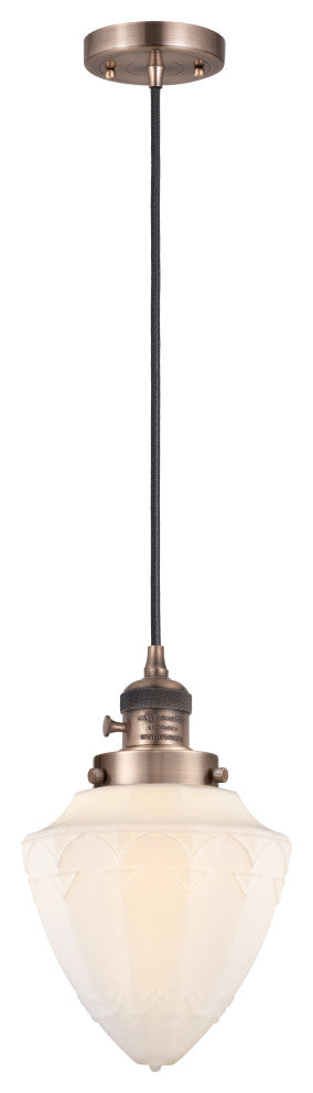 Innovations 201CSW-AC-G661-7-LED 1 Light Pendant, Switch, Antique Copper
