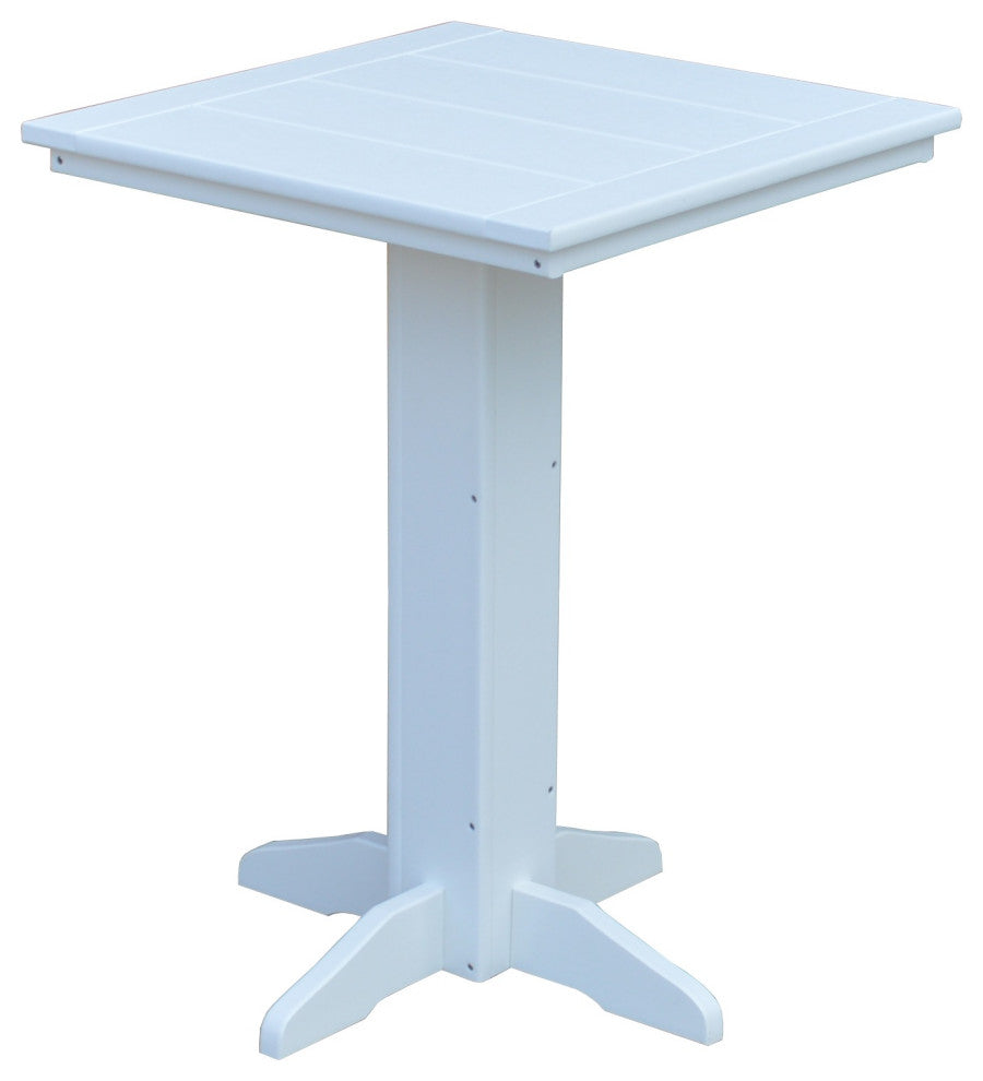 Poly Lumber Bistro Table, White, Square