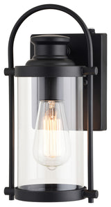 Winfield 1 Light Dusk to Dawn Matte Black Wall Lantern, 5.75"wx11.5"hx5.5"d