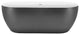 65" Acrylic Roll-Top Flatbottom Non-Whirlpool Bathtub, Gray