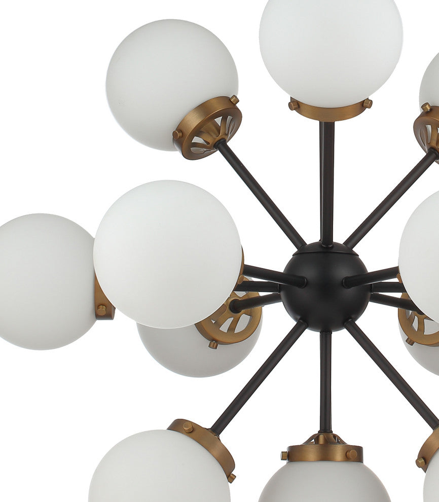 13 - Light Sputnik Chandelier in Black and Brass - Mid-Century Modern