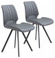 Set of Two Patterned Gray Dining Chairs
