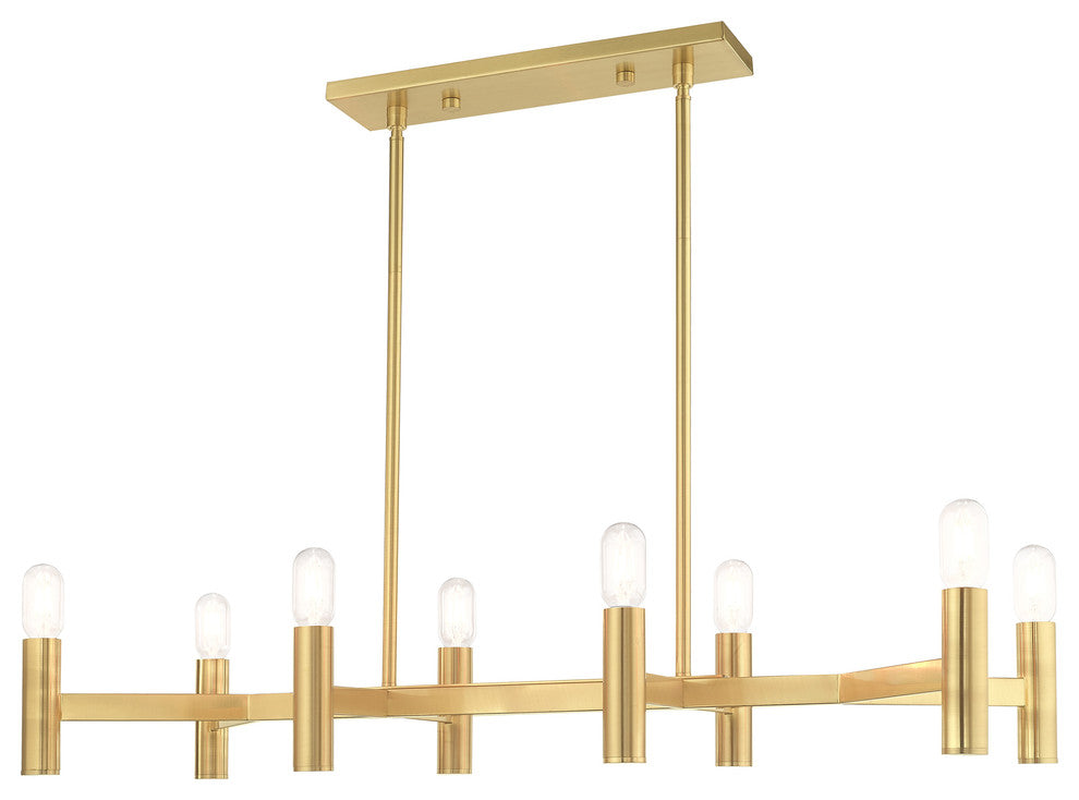 Livex Lighting Satin Brass 8-Light Linear Chandelier