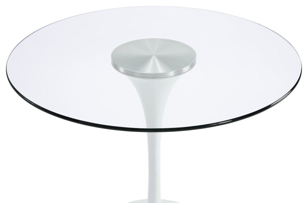 Modern Contemporary Kitchen 40" Glass Dining Table Clear