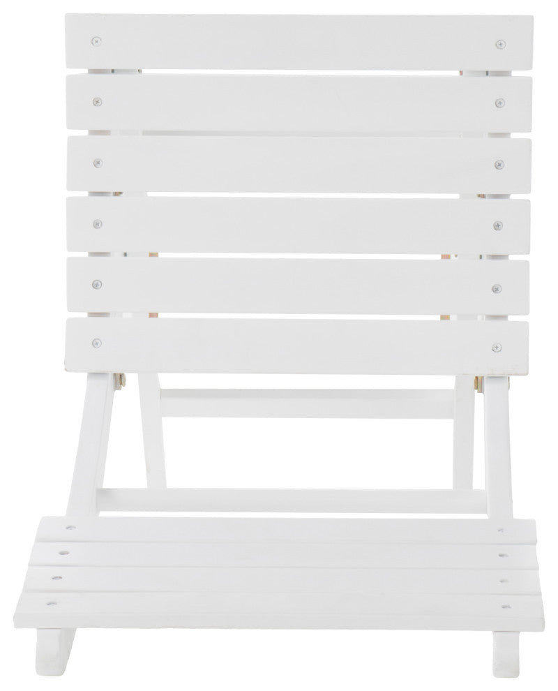 GDF Studio Vicaro Outdoor White Acacia Wood Foldable Dining Chairs, Set of 4
