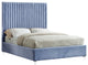 Candace Velvet Upholstered Bed, Sky Blue, Full