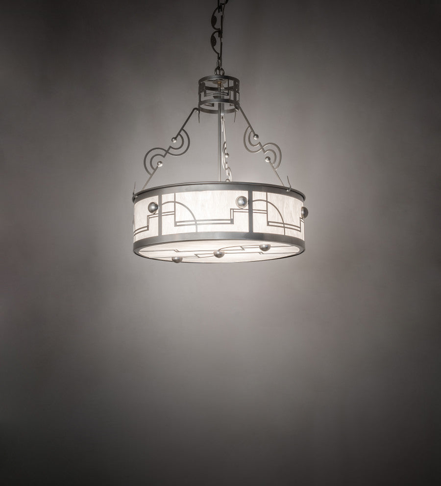 25 Wide Revival Deco Cilindro Inverted Pendant
