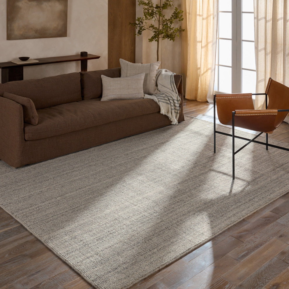 Jaipur Living Mere RNE02 Handmade Solid Gray Area Rug, 6'x9'