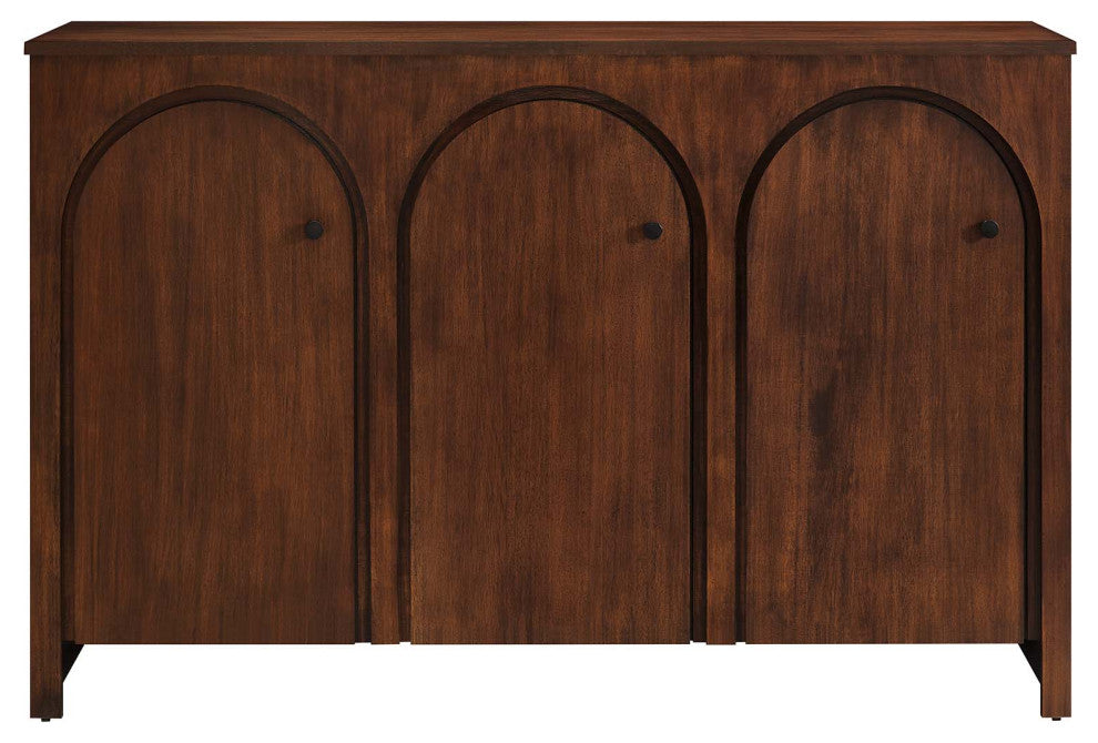Appia 3-Door Arched Door Sideboard Storage Cabinet - Walnut