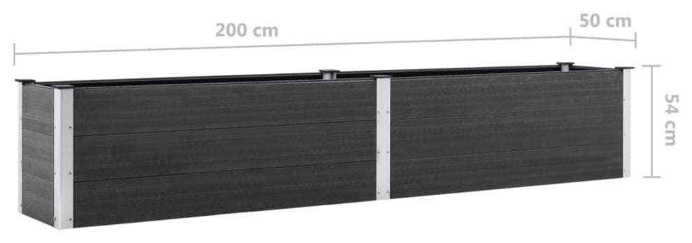 Vidaxl Garden Raised Bed 78.7"x19.7"x21.3" Wpc Gray