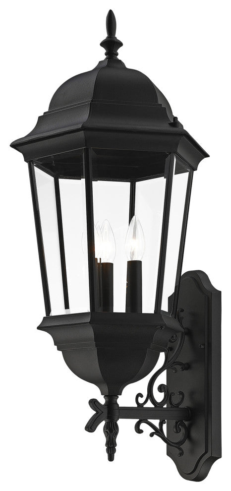 Textured Black Traditional, Historical, Outdoor Wall Lantern