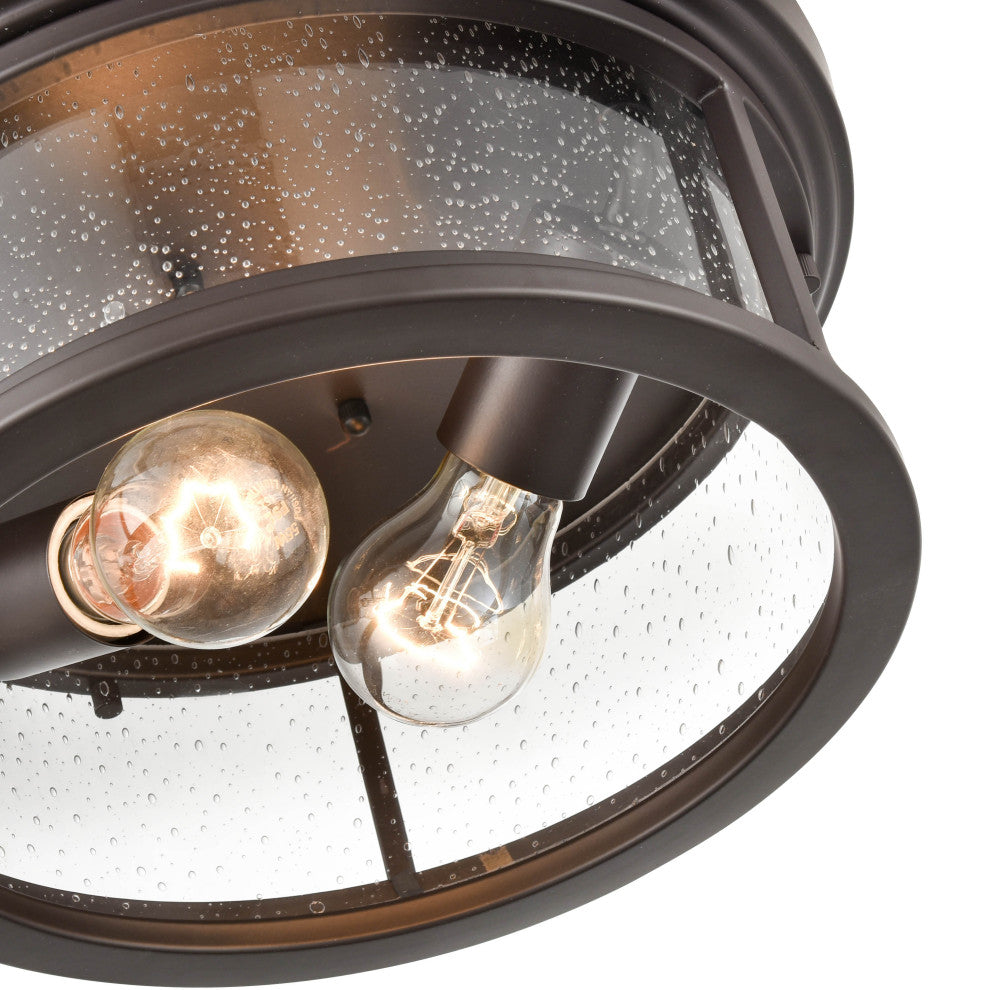 2 Light 12 in. Powder Coat Bronze Outdoor