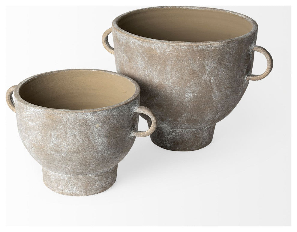 Deya Small Rustic Brown Ceramic Vase