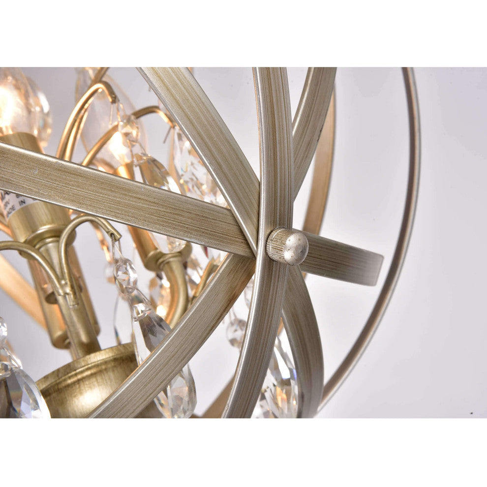 Chloe 4-light Globe Crystal Semi-Flush Mount