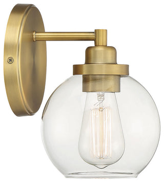Carson Bathroom Vanity Light, Warm Brass, 1-Light Bath