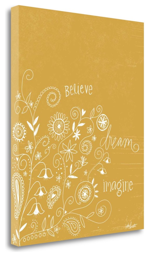 "Funky Paisley Mustard" By Katie Doucette, Giclee Print on Gallery Wrap Canvas