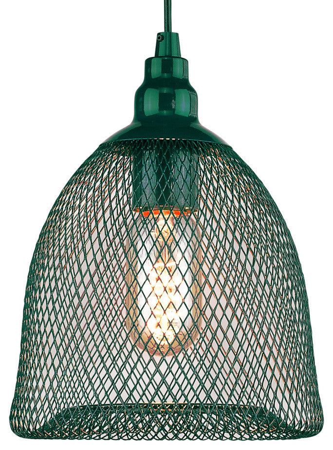 Collocational Mesh Enclosure Pendant Light, Turquoise