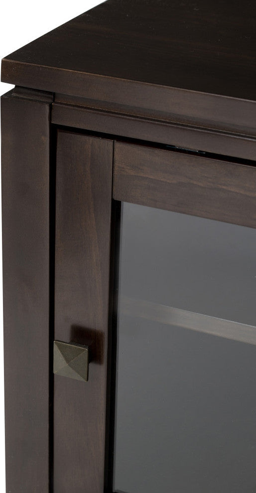 Close-up detail of cabinet edge on white background (cropped view).