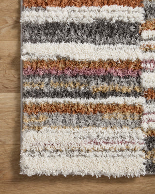 Loloi Levitt Shag Ivory / Sunset 18" x 18" Sample Rug
