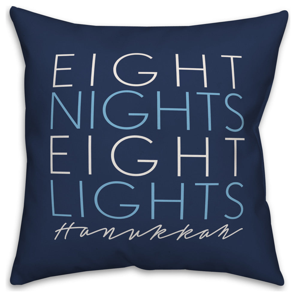 Eight Nights Eight Lights 16"x16" Throw Pillow Cover