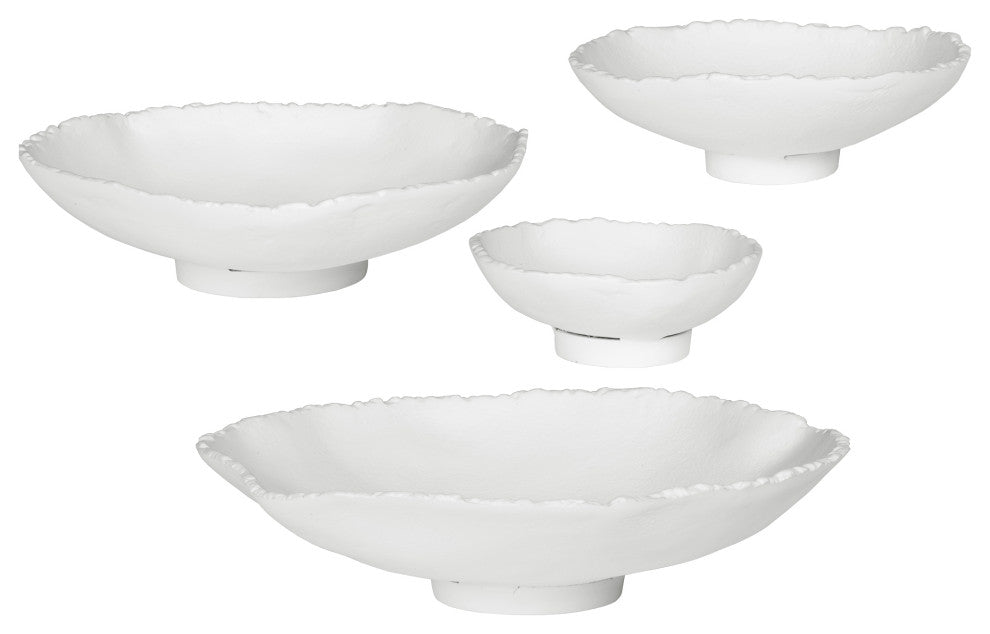 Uttermost Lucky Coins White Metal Wall Bowls, 4-Piece Set