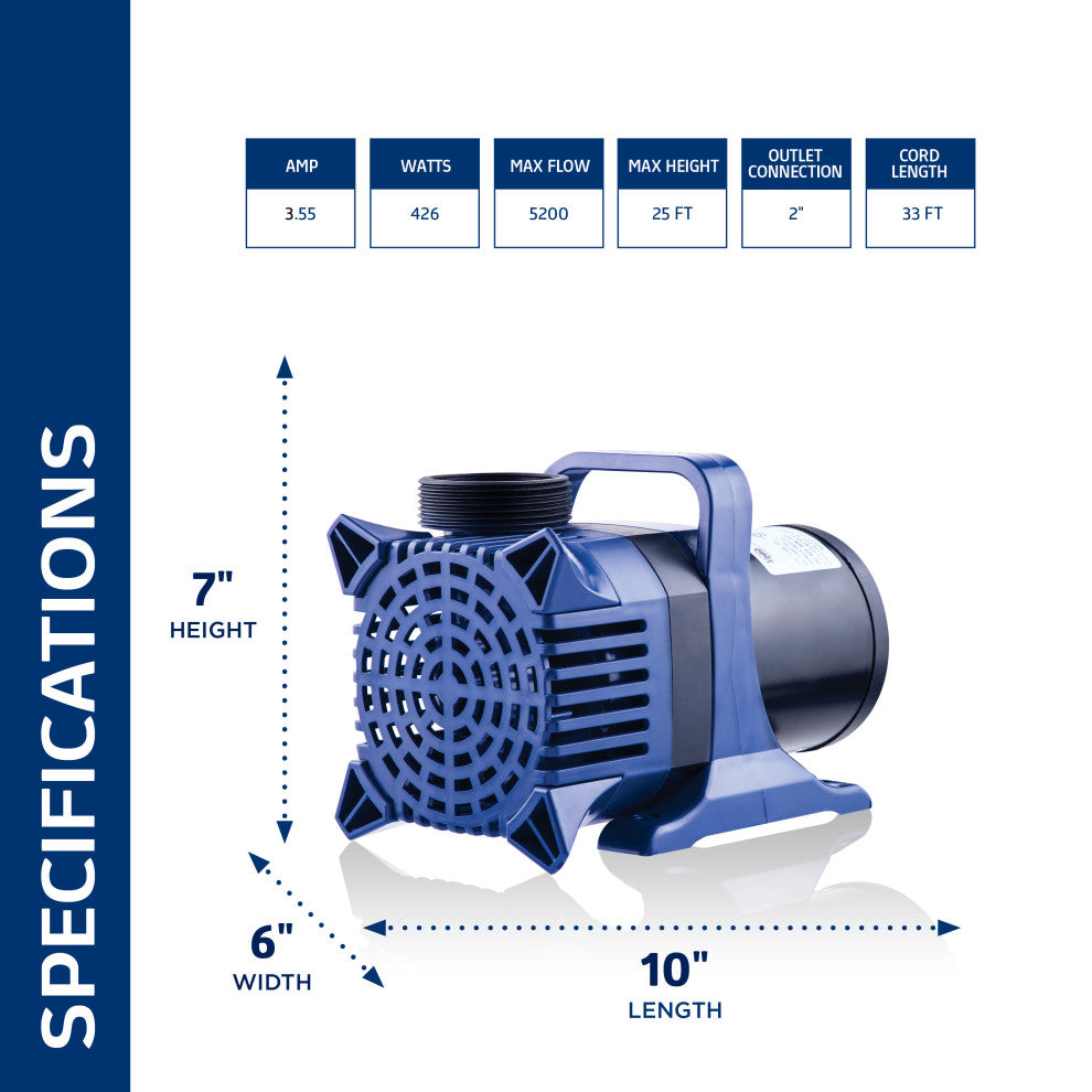 Cyclone Pump 5200 GPH With 33-Foot Cord